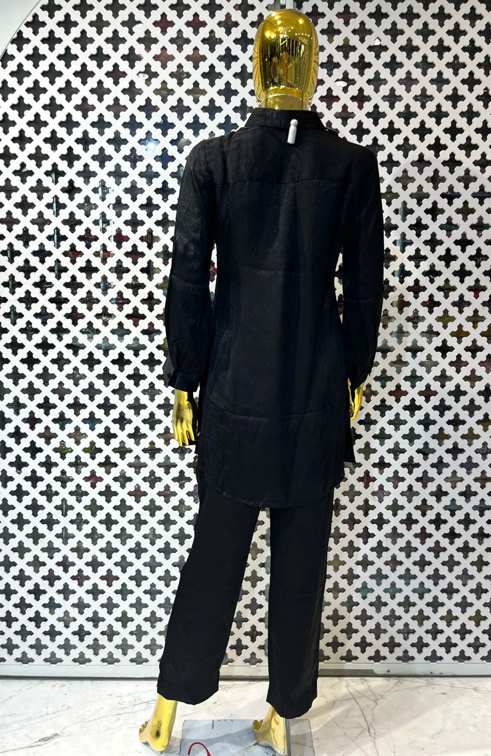 Black Velvet Sequin Hand Work Co-Ord Set for Women | Luxury Designer 2 Piece Cord Set