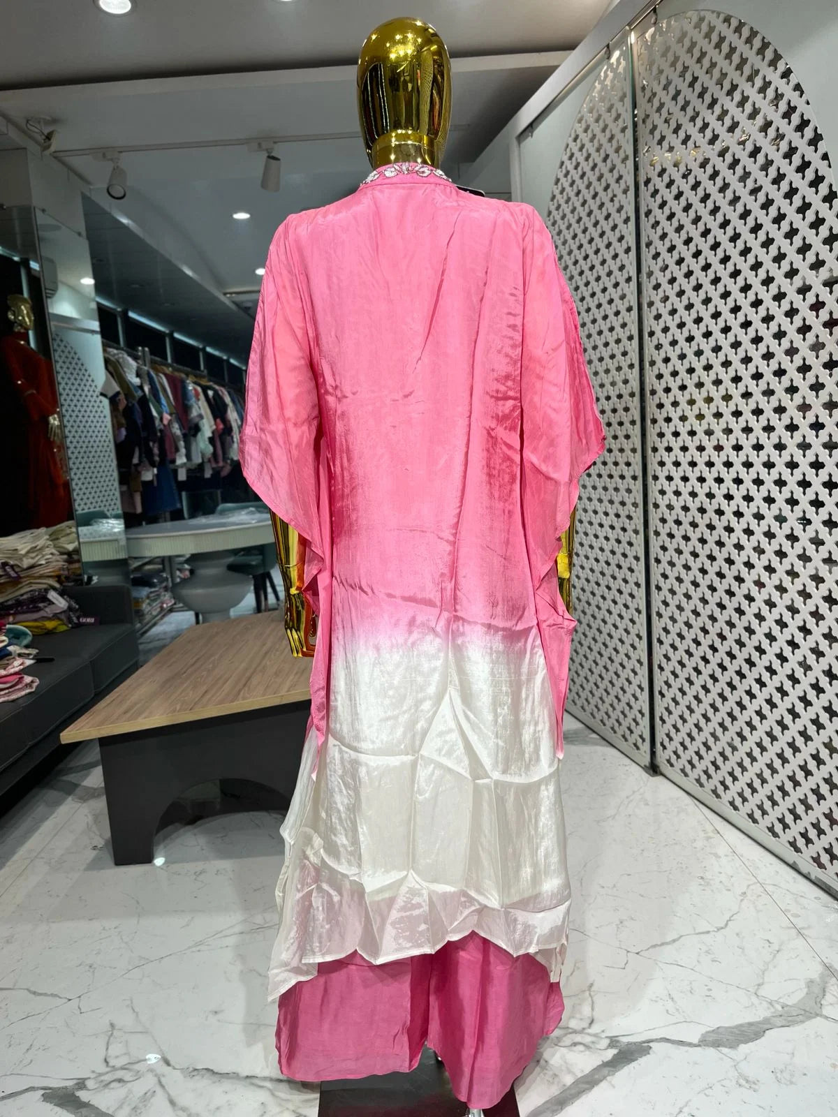 Pink Natural Crape Handwork 2 Piece Cord Set for Women | Designer Ethnic Wear