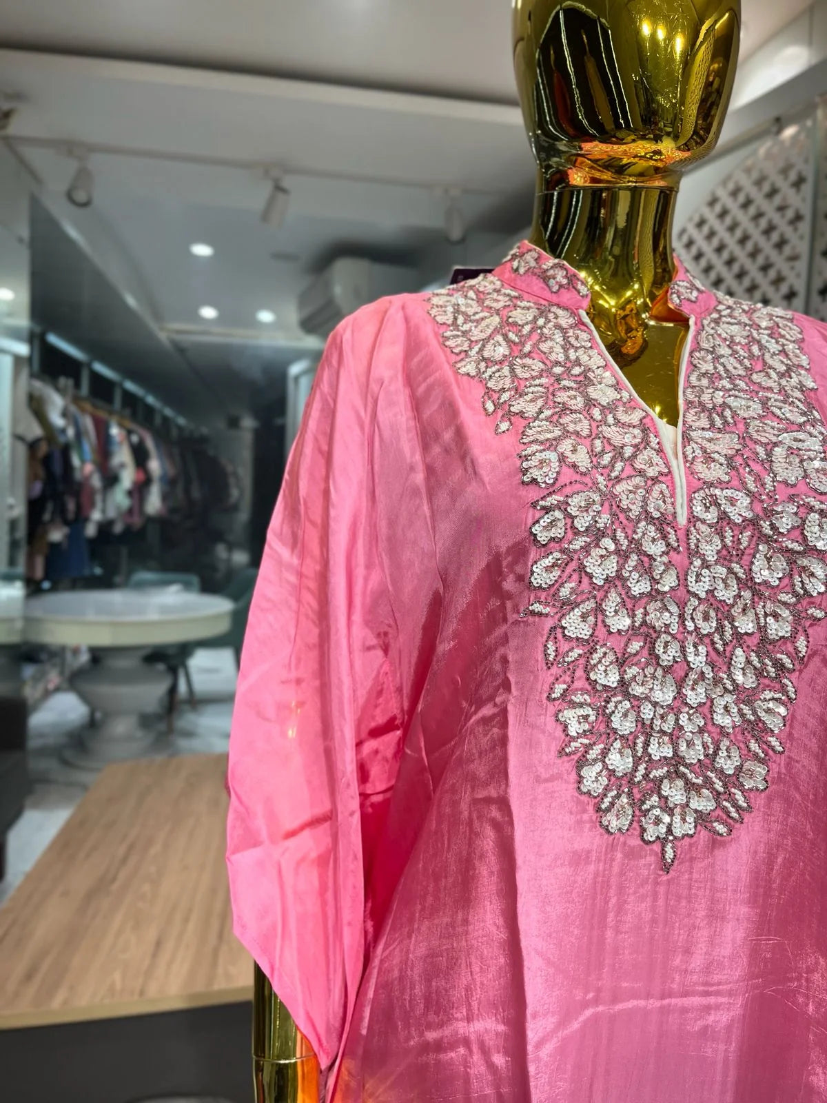 Pink Natural Crape Handwork 2 Piece Cord Set for Women | Designer Ethnic Wear