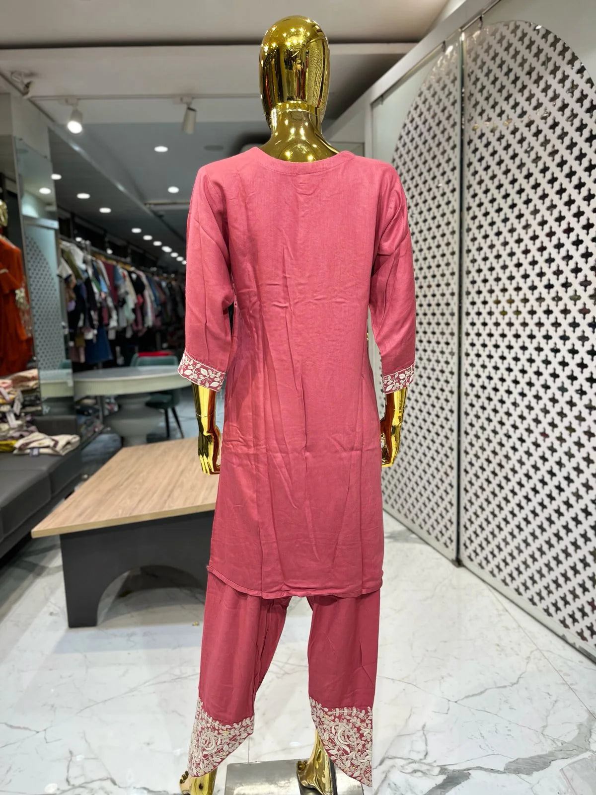 Gazri Slub Rayon Embroidery & Handwork 2 Piece Cord Set for Women | Designer Ethnic Co-Ord Set
