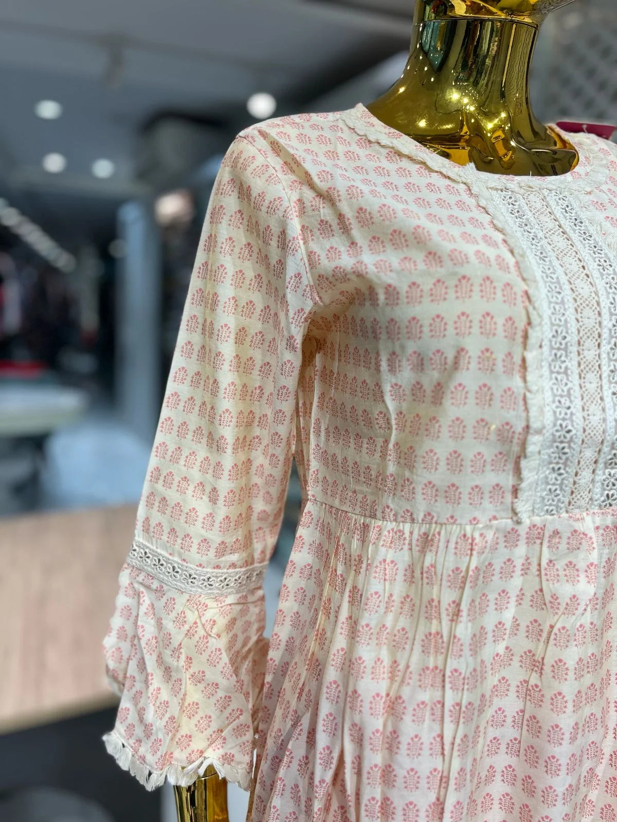Pink Silk Cotton Lacework 2 Piece Cord Set for Women | Designer Ethnic Co-Ord Set
