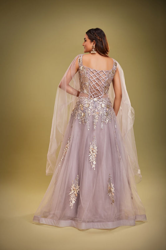 Stunning Onion Color Cocktail Wear Evening Gown