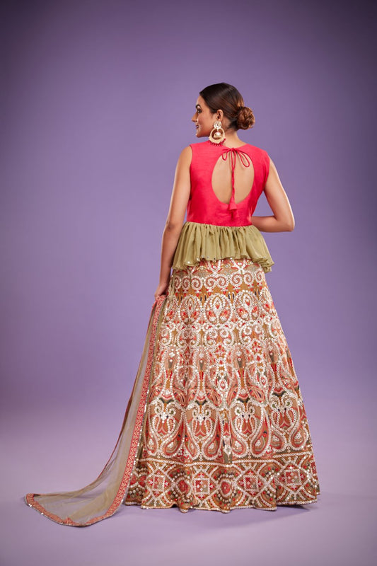 Royal Multi Color Designer Multi Purpose Crop Top Lehenga