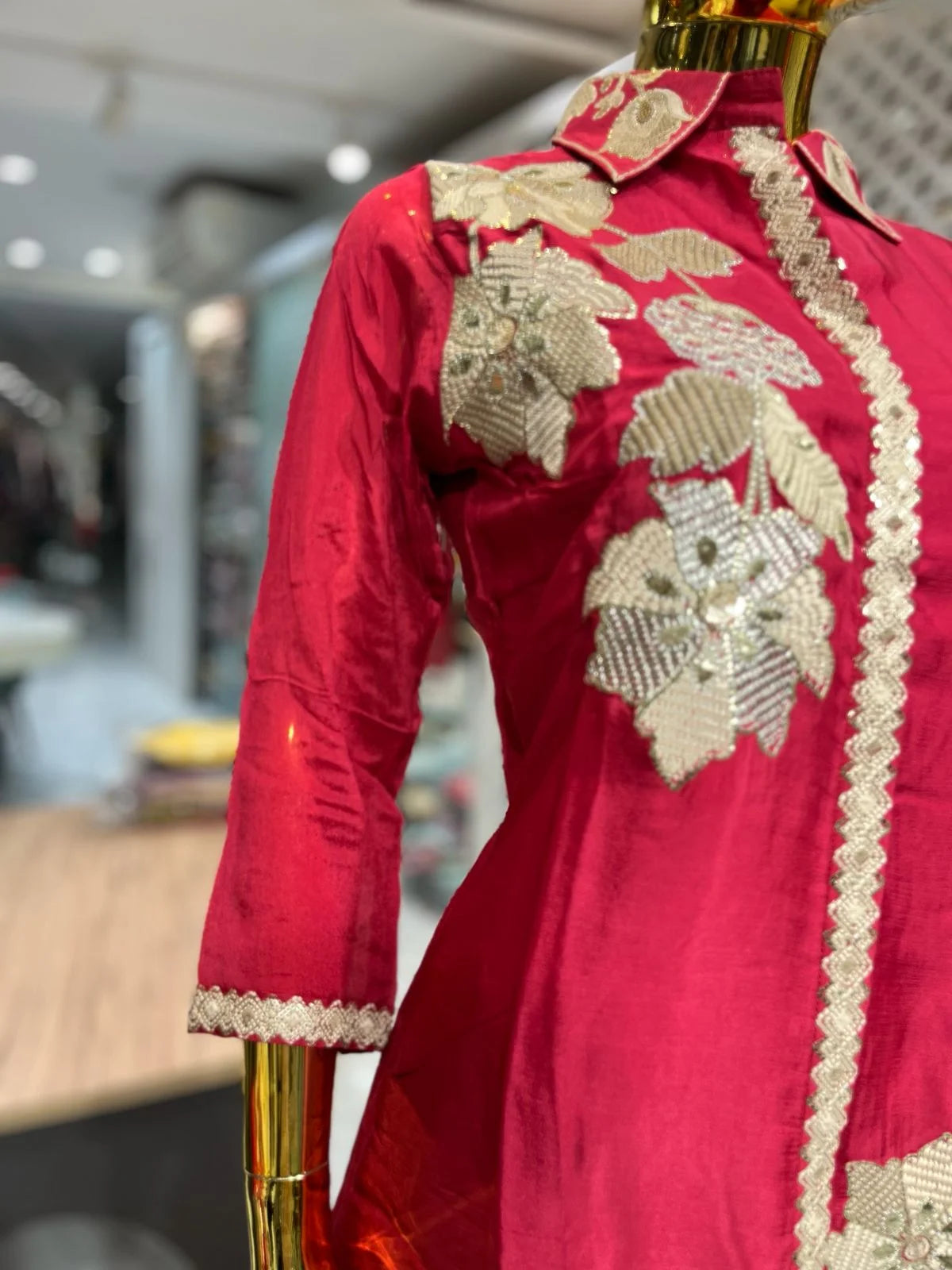 Carrot Pure Chinon Kasap Work Two Piece Co-ord Set for Women | Designer Ethnic Wear