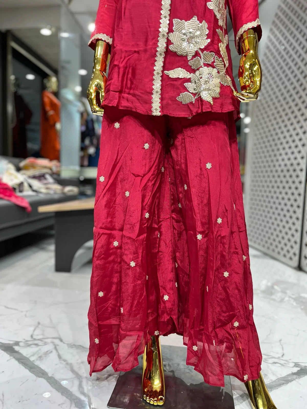 Carrot Pure Chinon Kasap Work Two Piece Co-ord Set for Women | Designer Ethnic Wear