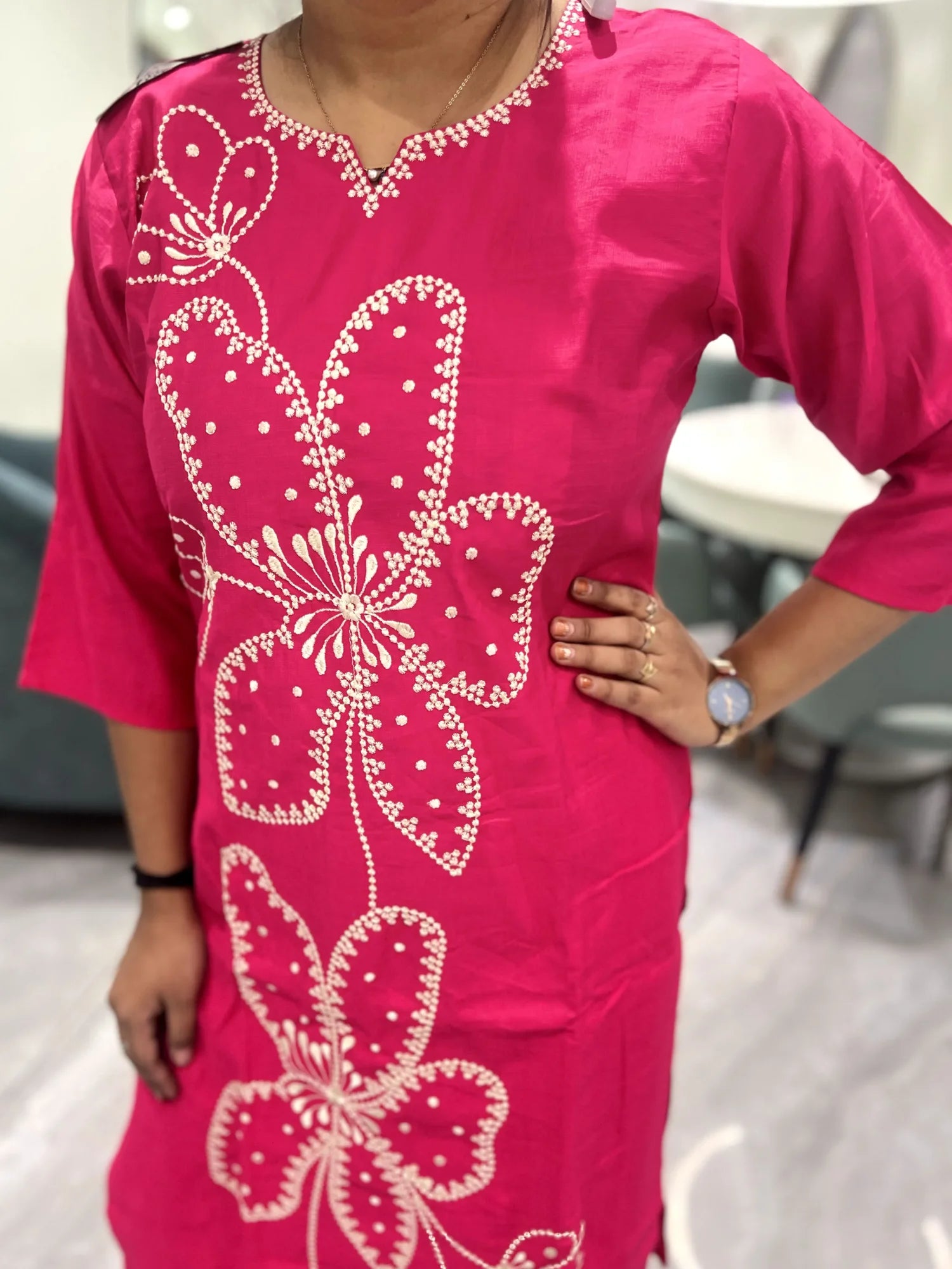Raani Thread Work Roman Silk Two Piece- KLGORI 196 7