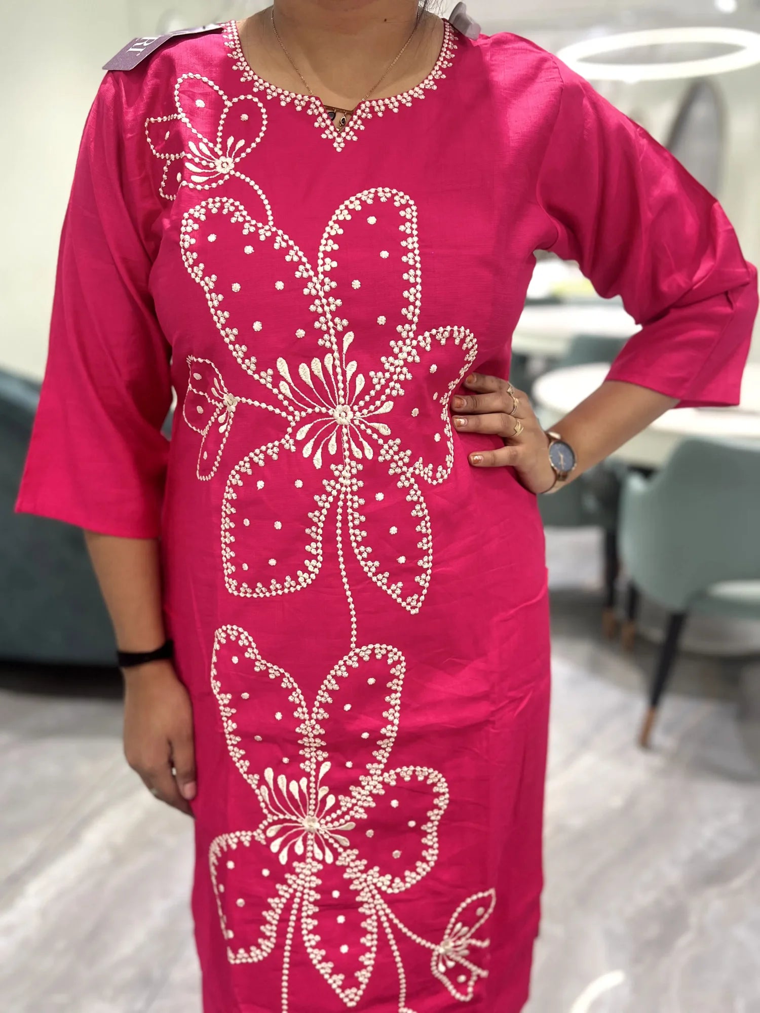 Raani Thread Work Roman Silk Two Piece- KLGORI 196 7
